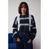 チェックパターンクロップドシャギーニット | AZUL BY MOUSSY | 詳細画像3 