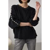 BLK | ステッチデザインケーブルニット | AZUL BY MOUSSY