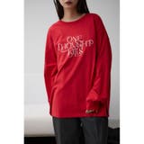 RED | フロッキーロゴプリントロングTシャツ | AZUL BY MOUSSY