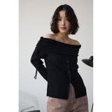 ギャザーオフショルダーニットトップス | AZUL BY MOUSSY | 詳細画像13