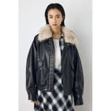 フェイクレザー/スエード2WAYファー付ブルゾン | AZUL BY MOUSSY | 詳細画像6
