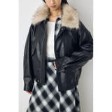 フェイクレザー/スエード2WAYファー付ブルゾン | AZUL BY MOUSSY | 詳細画像8