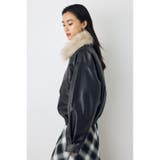 フェイクレザー/スエード2WAYファー付ブルゾン | AZUL BY MOUSSY | 詳細画像9