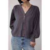 C.GRY | リブ付きシャツカーディガン | AZUL BY MOUSSY