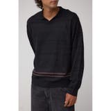 BLK | 編地変化長袖ニットポロ | AZUL BY MOUSSY