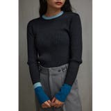 グリッターリブ長袖ニットトップス | AZUL BY MOUSSY | 詳細画像1