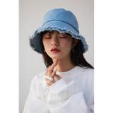 L/BLU1 | ストラップ付きフリンジデニムバケットハット | AZUL BY MOUSSY