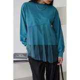 D/BLU3 | チュールドッキングフレアトップス | AZUL BY MOUSSY