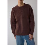 BRN | バスケット編み切り替えニットトップス | AZUL BY MOUSSY