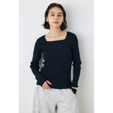 BLK | スクエアネックリブニット | AZUL BY MOUSSY