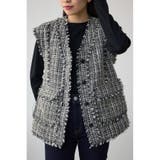 柄WHT5 | ツイードフリンジベスト | AZUL BY MOUSSY