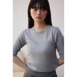 シアー切替5分袖リブニットトップス | AZUL BY MOUSSY | 詳細画像21