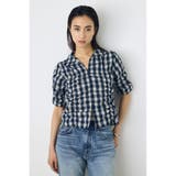 柄NVY5 | チェックシャーリング半袖シャツ | AZUL BY MOUSSY