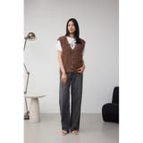 ラメフェザーVネックニットベスト | AZUL BY MOUSSY | 詳細画像22 