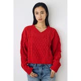 RED | 着丈バリエVネックニット | AZUL BY MOUSSY