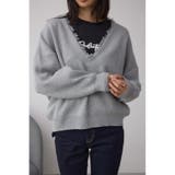 T.GRY | Vネックフリンジスウェッターニット | AZUL BY MOUSSY