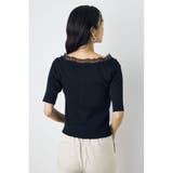 ネックレース5分袖ニットトップス | AZUL BY MOUSSY | 詳細画像4