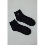 BLK | ワンポイント刺繍アンクルソックス | AZUL BY MOUSSY