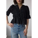 BLK | コットンレースパフショルダーブラウス | AZUL BY MOUSSY