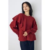 RED | サイドラッフルペプラムニットトップス | AZUL BY MOUSSY