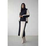 バイカラーIラインニットスカート | AZUL BY MOUSSY | 詳細画像3