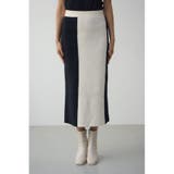 バイカラーIラインニットスカート | AZUL BY MOUSSY | 詳細画像4