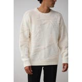 O/WHT1 | 幾何学総柄ビッグニット | AZUL BY MOUSSY