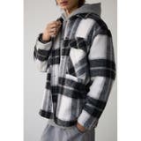 柄BLK5 | シャギーチェック中綿シャウター | AZUL BY MOUSSY