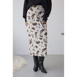 柄WHT5 | カウ柄ジャガードタイトスカート | AZUL BY MOUSSY