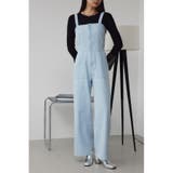 L/BLU1 | デニムベアワイドオールインワン | AZUL BY MOUSSY