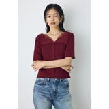 BRD | ネックレース5分袖ニットトップス | AZUL BY MOUSSY