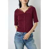 ネックレース5分袖ニットトップス | AZUL BY MOUSSY | 詳細画像18