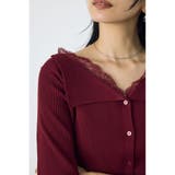 ネックレース5分袖ニットトップス | AZUL BY MOUSSY | 詳細画像22
