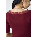 ネックレース5分袖ニットトップス | AZUL BY MOUSSY | 詳細画像23