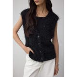 BLK | ラメフェザーVネックニットベスト | AZUL BY MOUSSY