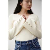 2WAY SLEEVE BUTTON RIB KNIT | AZUL BY MOUSSY | 詳細画像2 