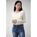 2WAY SLEEVE BUTTON RIB KNIT | AZUL BY MOUSSY | 詳細画像3 