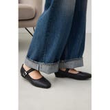 BLK | スクエアトゥストラップフラットパンプス | AZUL BY MOUSSY