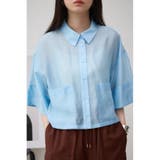 L/BLU1 | ワイドスリーブ五分袖シアーシャツ | AZUL BY MOUSSY