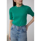 GRN | ハーフスリーブクルーネックリブトップス | AZUL BY MOUSSY