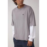 GRY | 微配色フェイクレイヤードロンT | AZUL BY MOUSSY