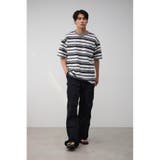 リップルジャガードボーダービッグTEE | AZUL BY MOUSSY | 詳細画像3