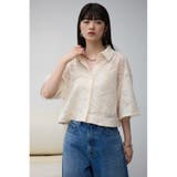 ハーフスリーブクロップドレースシャツ | AZUL BY MOUSSY | 詳細画像2