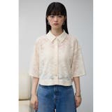 ハーフスリーブクロップドレースシャツ | AZUL BY MOUSSY | 詳細画像4