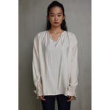 スキッパーギャザーブラウス | AZUL BY MOUSSY | 詳細画像4