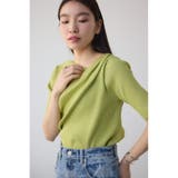 ドレープデザイン5分袖リブニット | AZUL BY MOUSSY | 詳細画像21