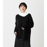 ASYMMETRY NECK LOOSE TOPS | AZUL BY MOUSSY | 詳細画像1