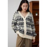 柄シャギーニットカーディガン | AZUL BY MOUSSY | 詳細画像2 