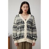 柄シャギーニットカーディガン | AZUL BY MOUSSY | 詳細画像4 