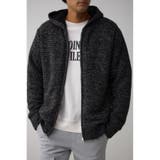 柄BLK5 | ガーターボアジップフーディーニット | AZUL BY MOUSSY